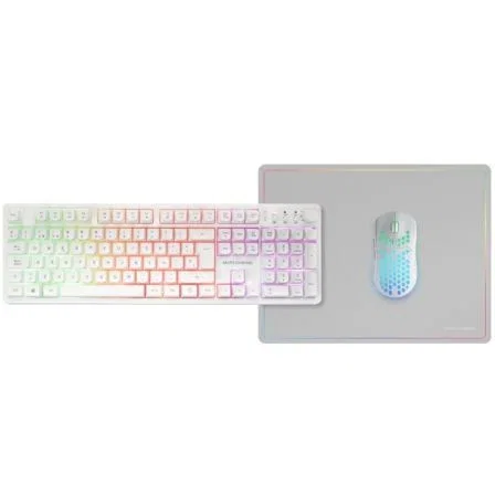 Mars Gaming MCPWX Combo Gaming Inalámbrico 3 en 1 Blanco RGB
